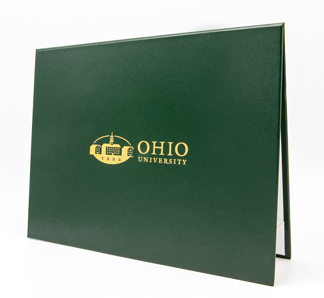 Custom Tent-Style Document Cover with Metallic Foil Printed Logo (+/- Text)