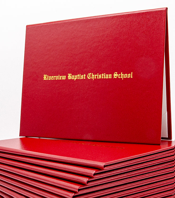 Custom Tent-Style Document Cover with Metallic Foil Printed Text Only