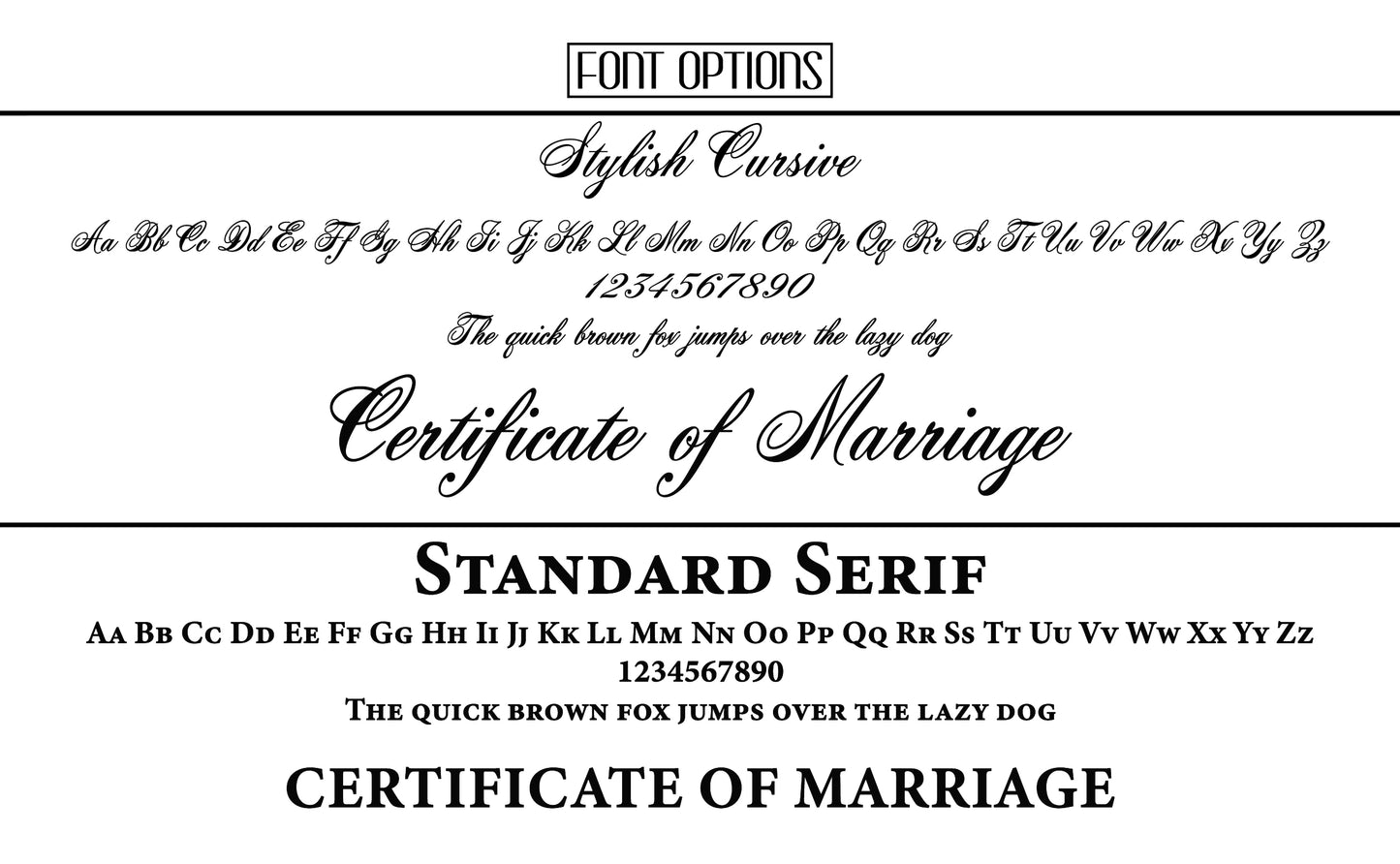Classic Certificate of Marriage Tent-Style Document Cover