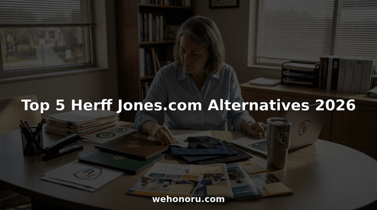 Administrator reviewing graduation supplies alternatives