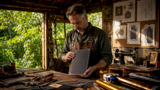 Craftsman inspecting premium certificate holder