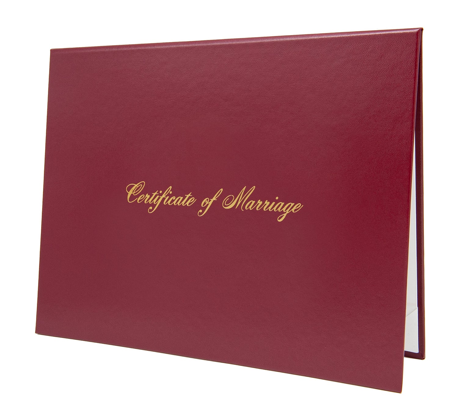 Navy diploma cover with "Certificate of Completion" in Old English font. Stock text is centered on the front. Ideal for certificates or awards. Hardback case in faux leather, printed with metallic gold or silver foil.