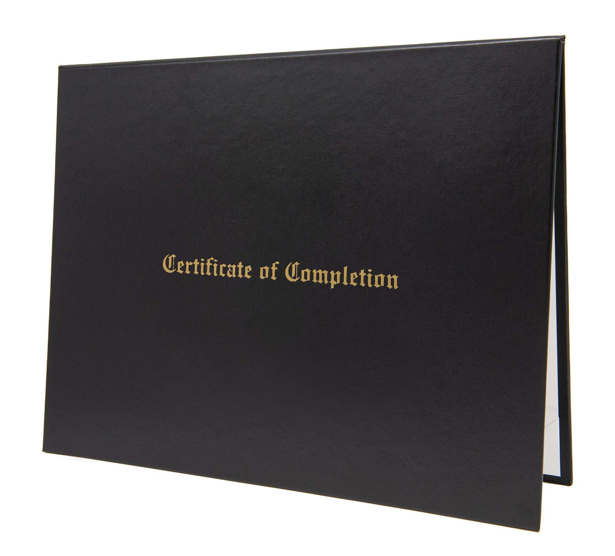 Black and white classic certificate of completion diploma cover by Honor U, tent-style with elegant design for official documents.