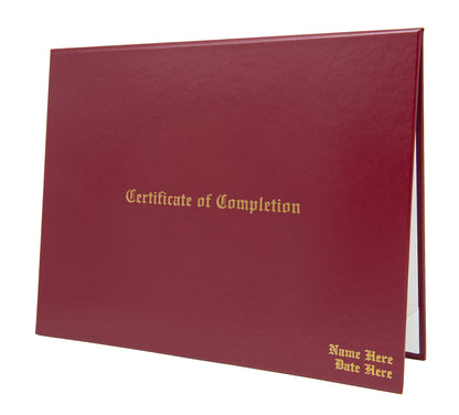 Classic "Certificate of Completion" Tent-Style Document Cover