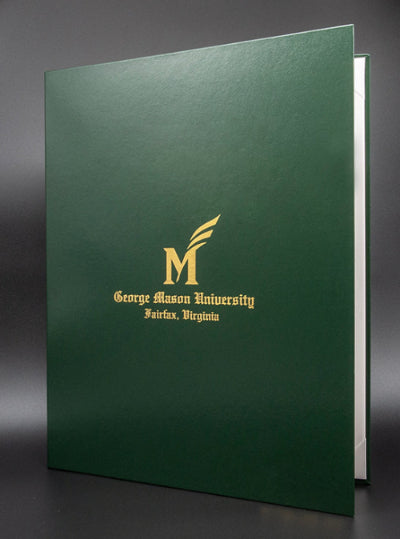 Custom Tent-Style Document Cover with Metallic Foil Printed Logo (+/- Text)