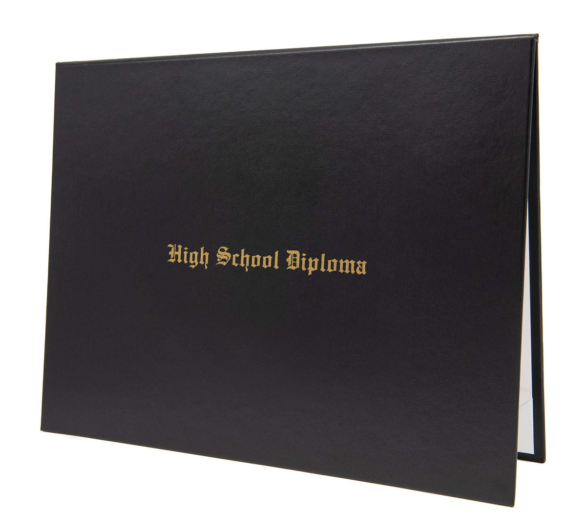 Black and white image of a Classic Honor U High School Diploma Tent-Style Cover with a sleek, professional design.