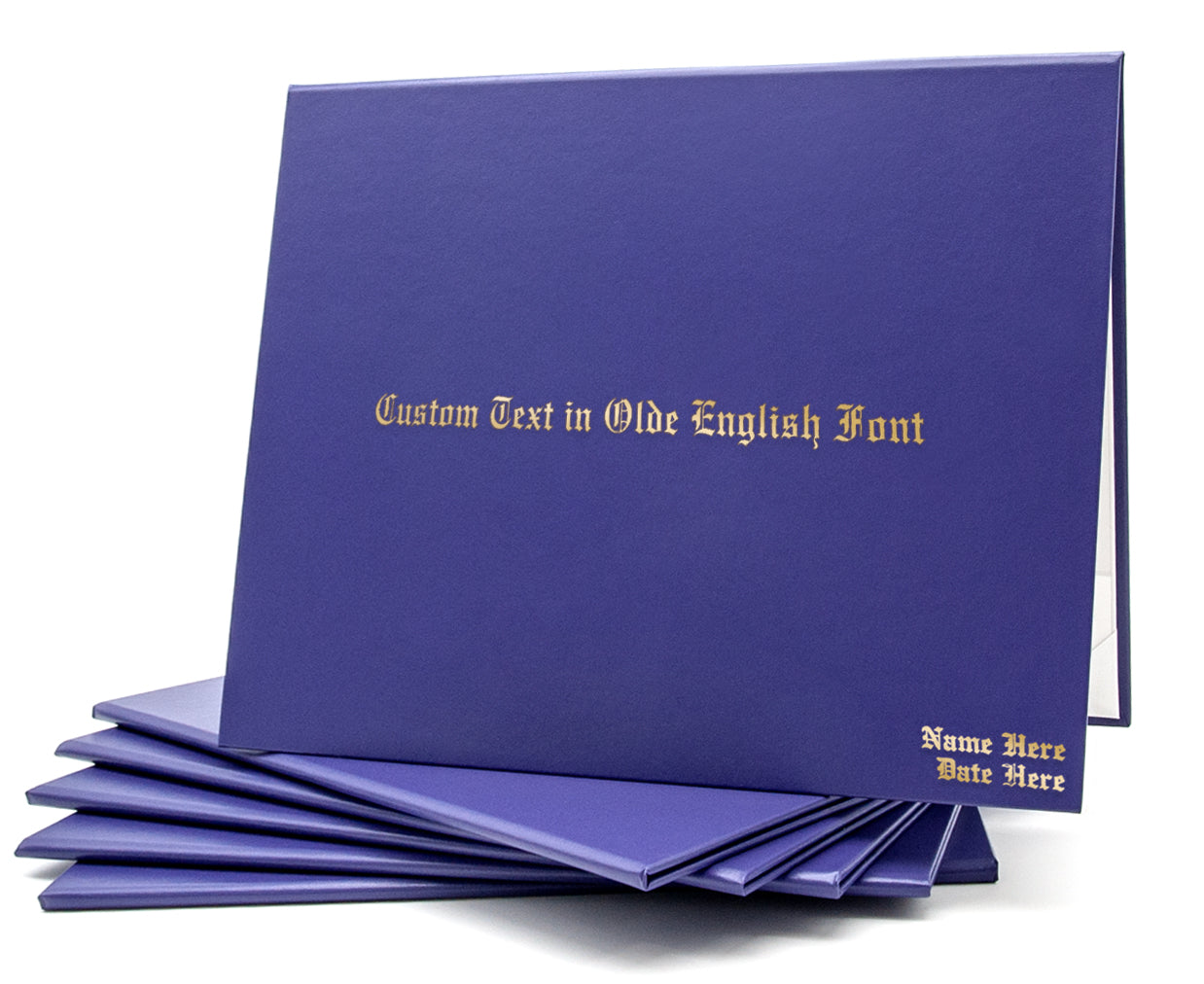 Custom Tent-Style Document Cover with Metallic Foil Printed Text Only