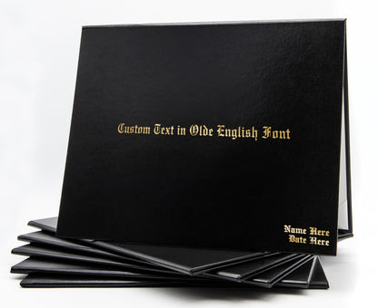 Custom Tent-Style Document Cover with Metallic Foil Printed Text Only