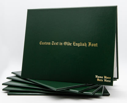 Custom Tent-Style Document Cover with Metallic Foil Printed Text Only