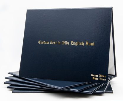Custom Tent-Style Document Cover with Metallic Foil Printed Text Only