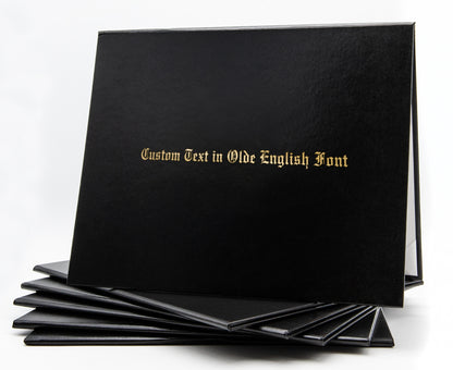 Custom Tent-Style Document Cover with Metallic Foil Printed Text Only