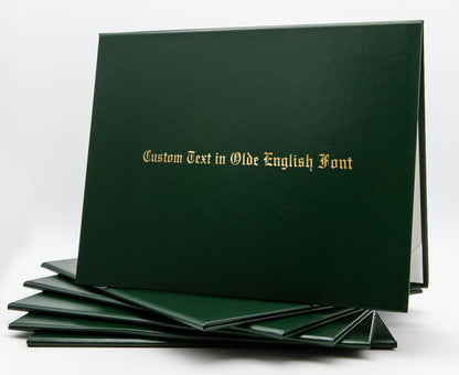 Custom Tent-Style Document Cover with Metallic Foil Printed Text Only