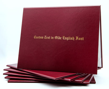 Custom Tent-Style Document Cover with Metallic Foil Printed Text Only
