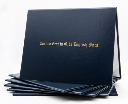 Custom Tent-Style Document Cover with Metallic Foil Printed Text Only