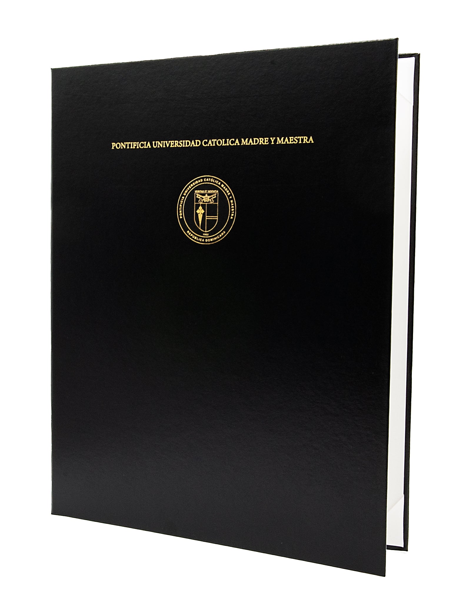Black cover with gold text and emblem on a white background