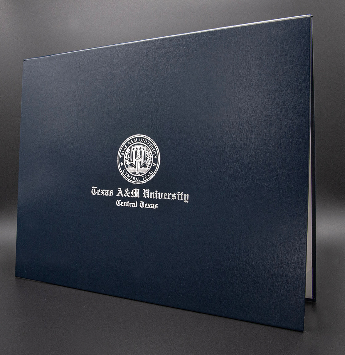 Custom Tent-Style Document Cover with Metallic Foil Printed Logo (+/- Text)