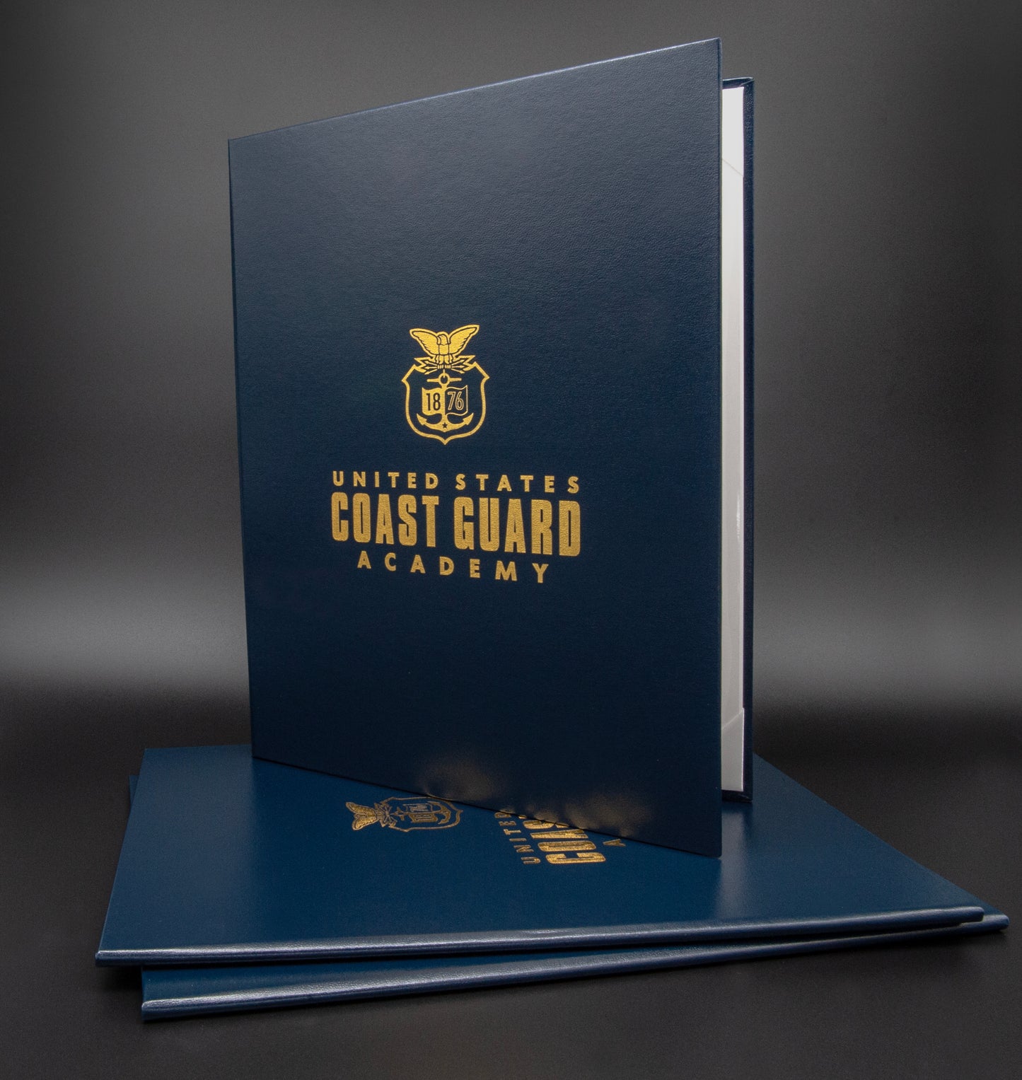 Custom Tent-Style Document Cover with Metallic Foil Printed Logo (+/- Text)