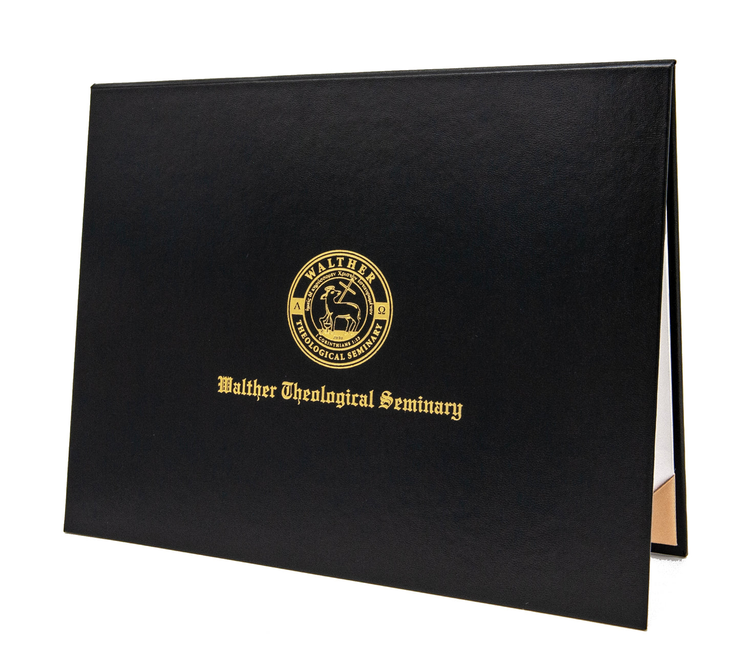 Custom Tent-Style Document Cover with Metallic Foil Printed Logo (+/- Text)