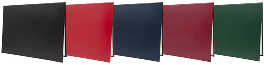 Available in five rich cover colors: black, navy, green, red, and maroon. Showcasing versatility for holding certificates, awards, or diplomas. Each durable hardback document case is made from premium faux leather/leatherette, offering a polished finish for professional presentations.