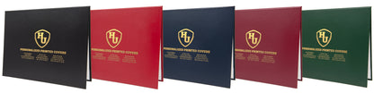 Custom Tent-Style Document Cover with Metallic Foil Printed Logo (+/- Text)