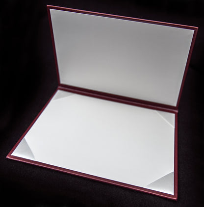 Custom Tent-Style Document Cover with Metallic Foil Printed Logo (+/- Text)